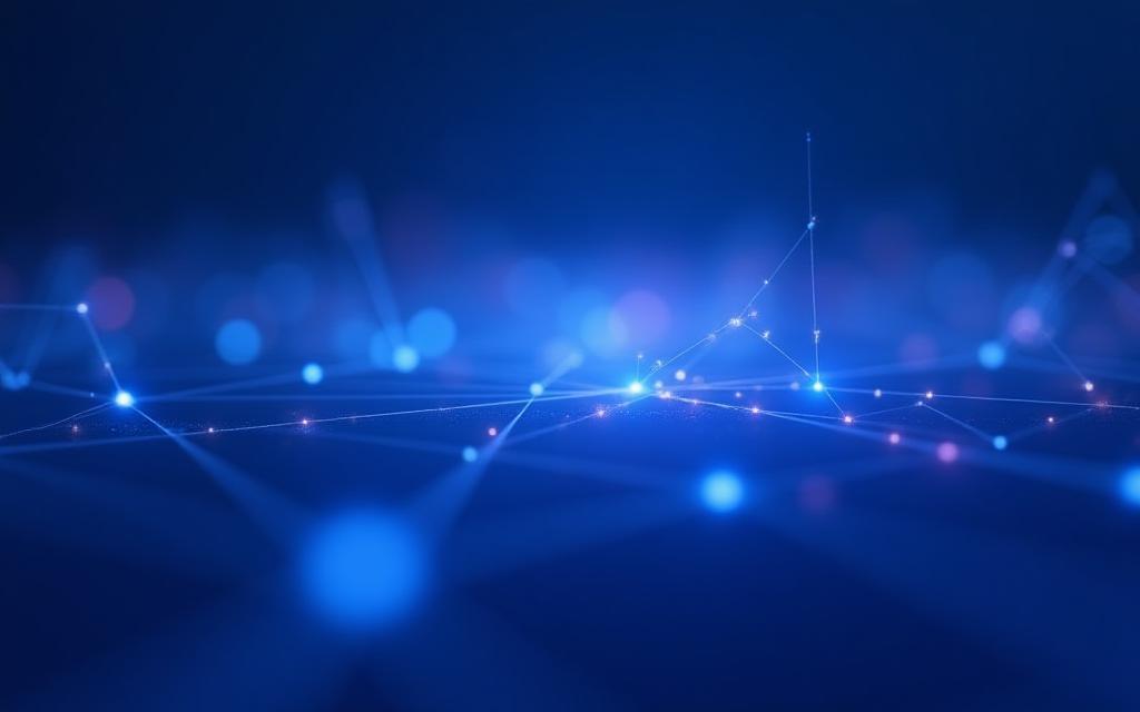 Abstract visualization of connected nodes, symbolizing e-commerce automation.