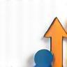 Person icon with upward arrow representing productivity increase.